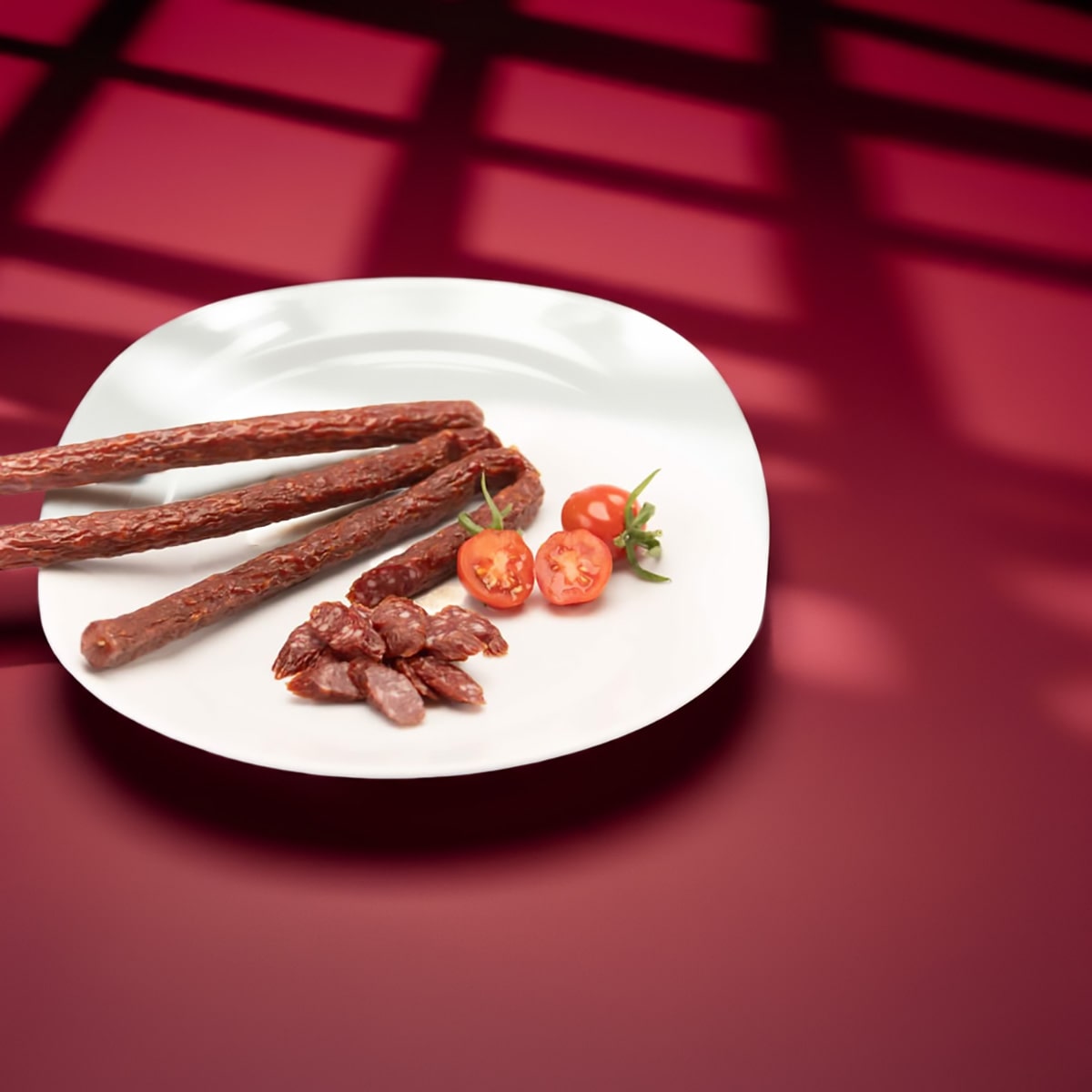 Cabanossi Serviervorschlag, scharfe Würstchen