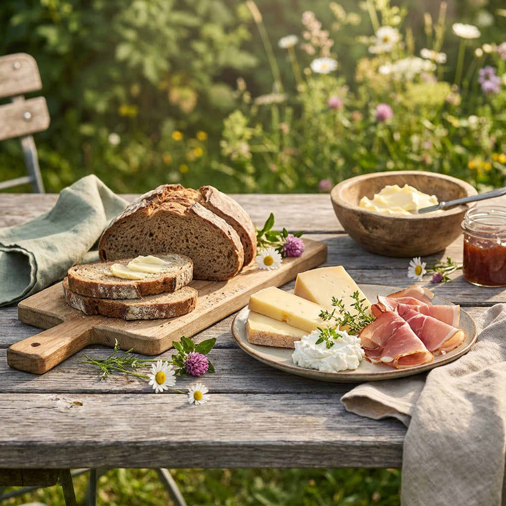 Sommerliche Brettljause aus Tirol